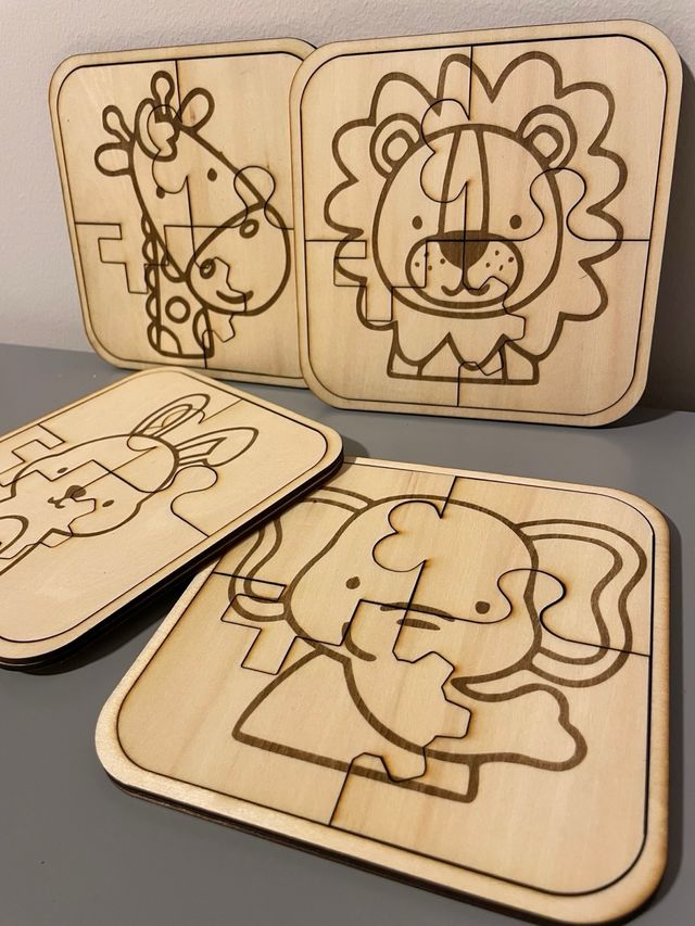 Puzzle in legno per bambini con animali
