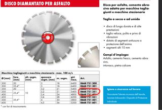 Disco Diamantato Wurth per Asfalto 350mm