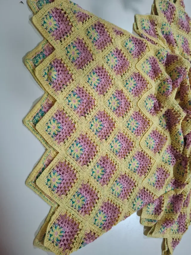 Vestido Ganchillo Mujer Rombo Flores Talla Única