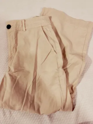 Pantalón ancho beige
