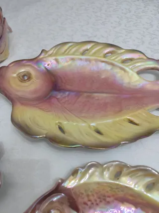 Servizio 8 piatti ceramica forma pesce