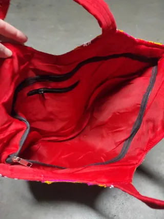 Bolso artesanal bordado elefante