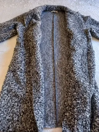 Abrigo mujer talla 40 gris y blanco