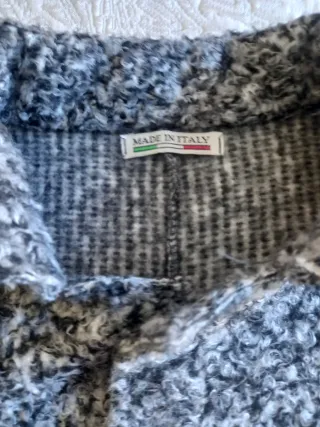 Abrigo mujer talla 40 gris y blanco