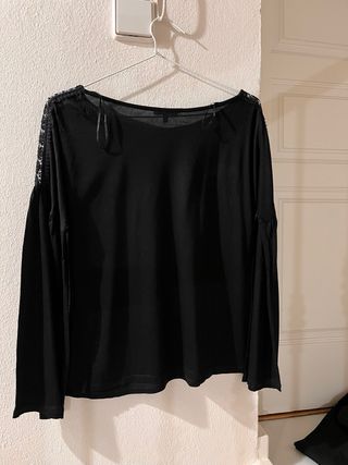 Camiseta Massimo Dutti manga encaje