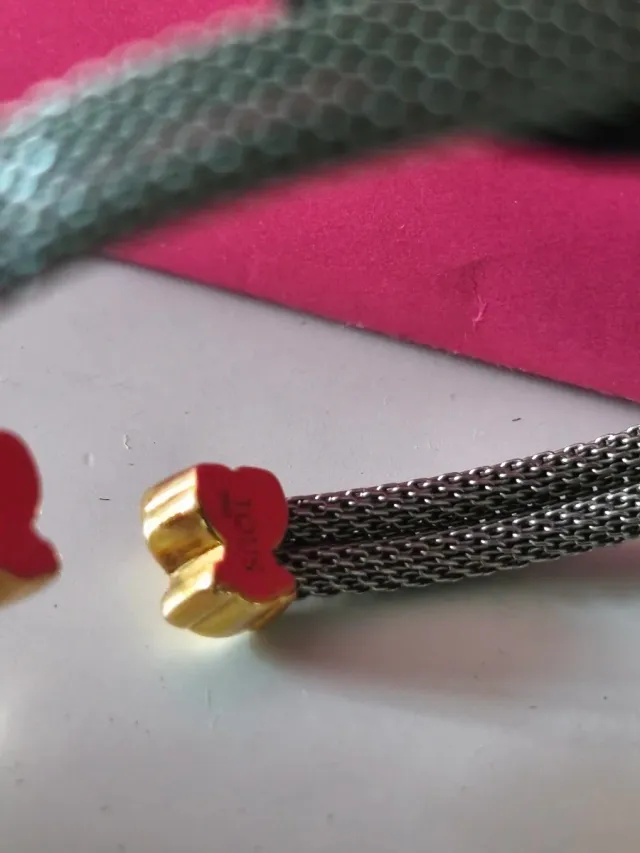 Pulsera Tous Malla Metálica Ositos Oro
