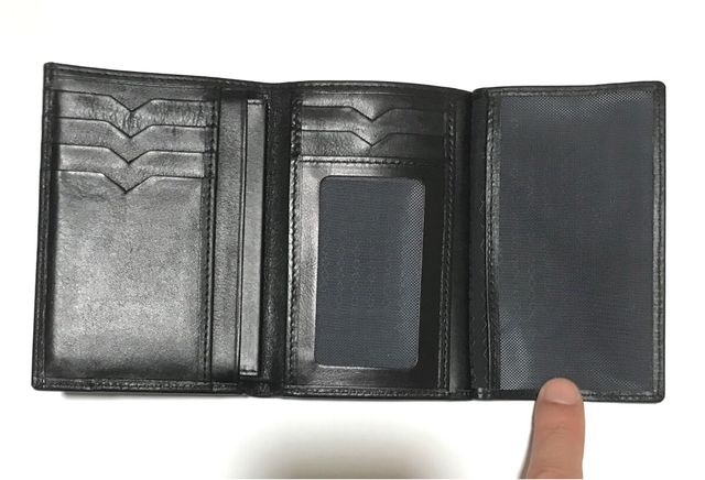 Cartera Piel Noble Negra 9x12