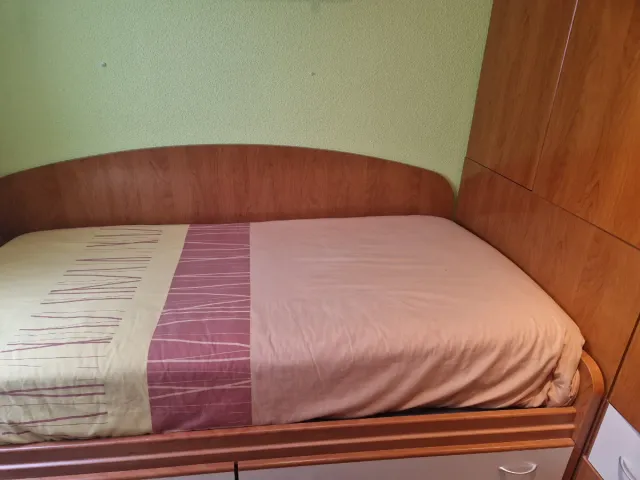 Cama nido madera y tela con colchón incluido de 90