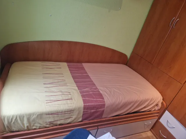 Cama nido madera y tela con colchón incluido de 90
