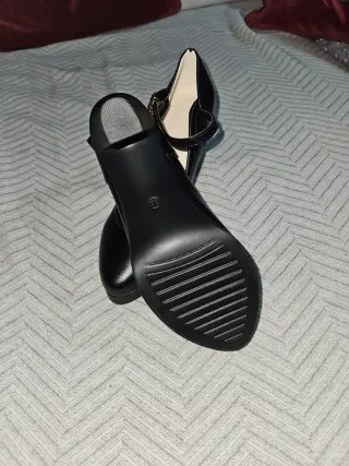 Zapatos negros tacón ancho talla 38