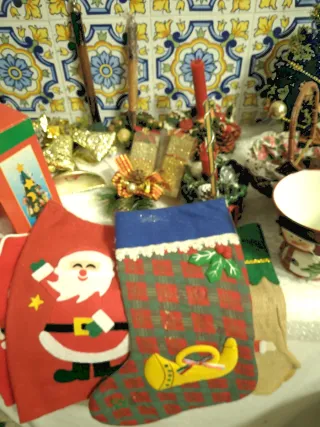 Lote adornos Navidad: árbol, velas,botas