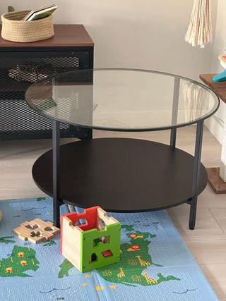 Mesa Centro Ikea Cristal Negra