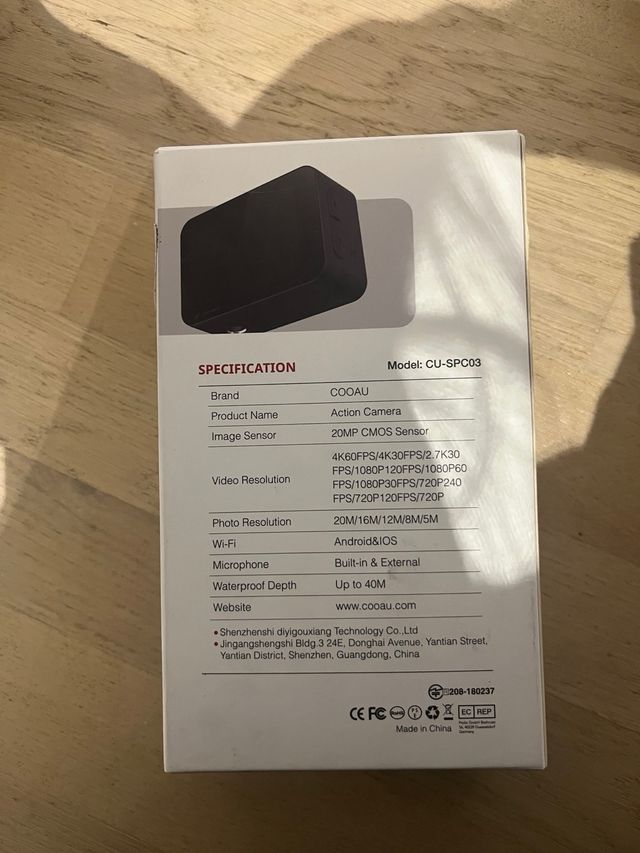 COOAU Fotocamera Sportiva 4K30FPS 20MP