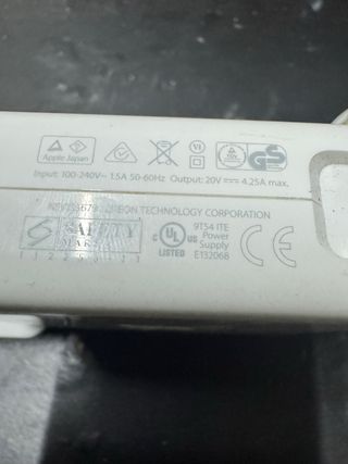 Cargador Apple Magsafe 2 85W A1424 Macbook Pro Air