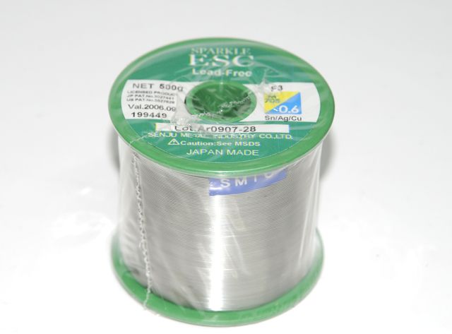 Rollo de 500gr estaño para soldar. Diametro 0,6mm