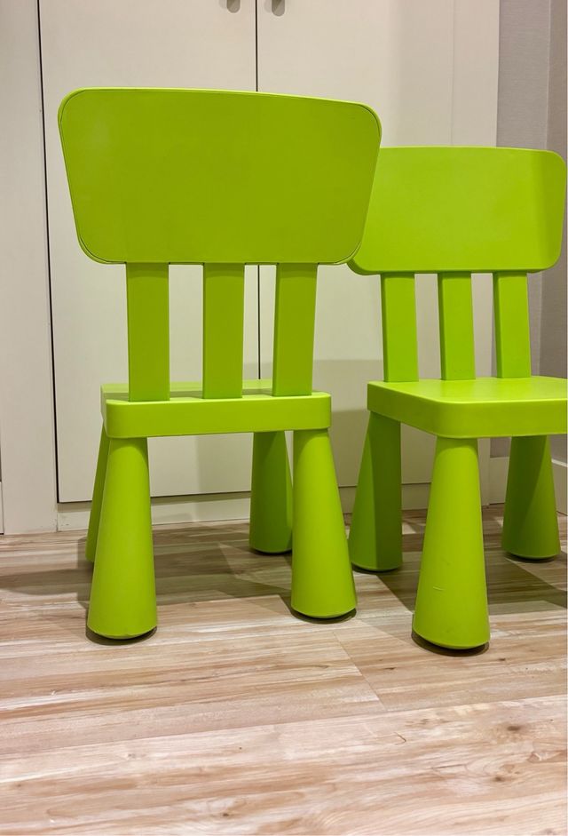 2 Sillas Infantiles IKEA Verde (cada una 12e)