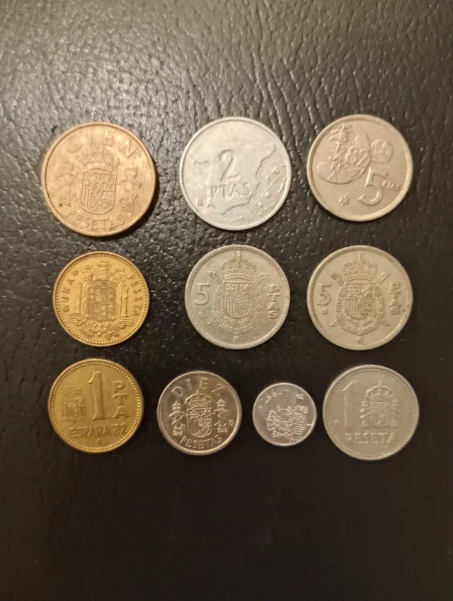 Lote 10 monedas de pesetas - Juan Carlos I