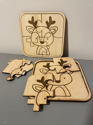 Puzzle Legno con Renna Natale per bambini