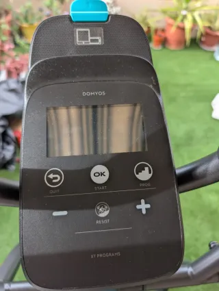 Elíptica negra y turquesa