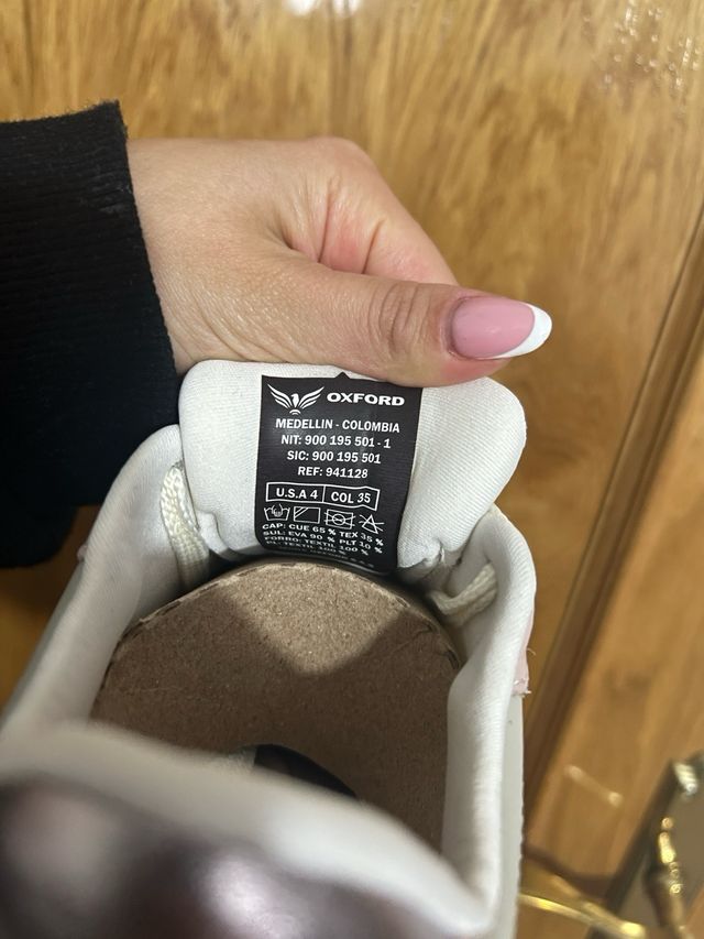 Zapatillas Oxford Mujer Blancas y Rosas