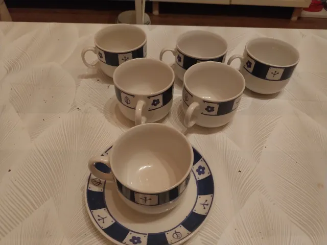 Juego 10 tazas café con platos