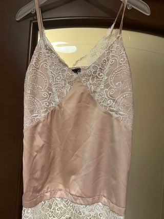 Top pizzo e raso donna taglia S