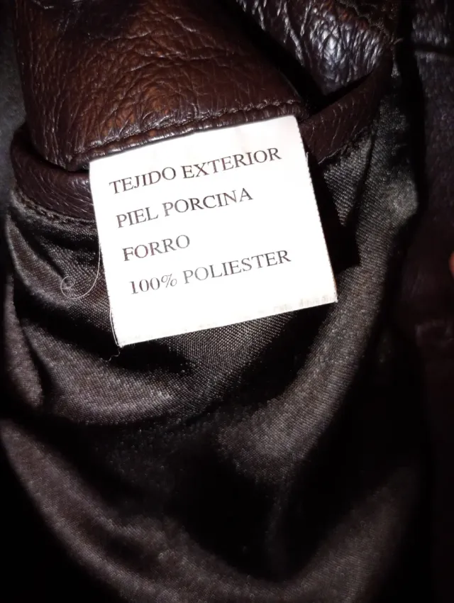 Chaqueta de piel hombre marrón oscuro