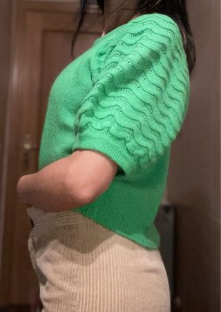 Tintoretto Jersey Manga Abullonada Verde Talla M