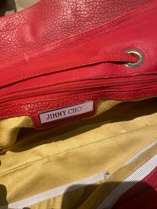 Bolso de mano piel rojo Jimmy Choo
