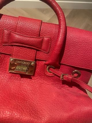 Bolso de mano piel rojo Jimmy Choo