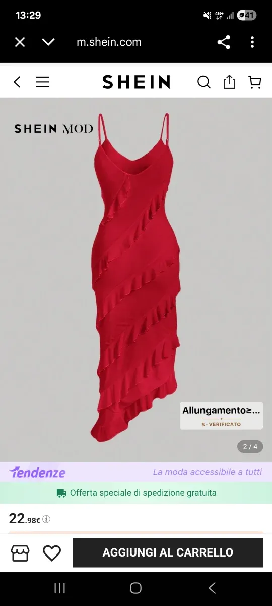 Abito Shein rosso taglia L