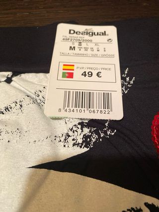 Falda Desigual Talla M Negra y Roja