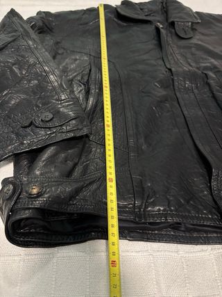 Chaqueta de cuero vintage negra XL