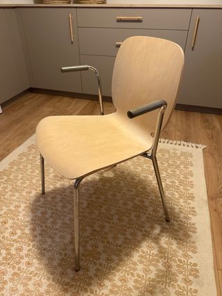 Silla Ikea madera y metal