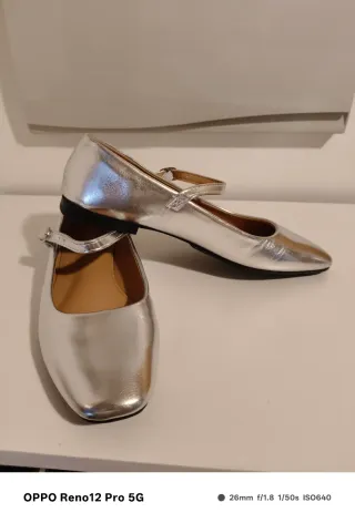 Bailarinas plateadas talla 37