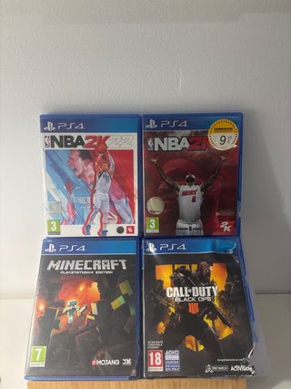Lote 4 Juegos PS4: NBA 2K22, NBA 2K, Minecraft, Ca
