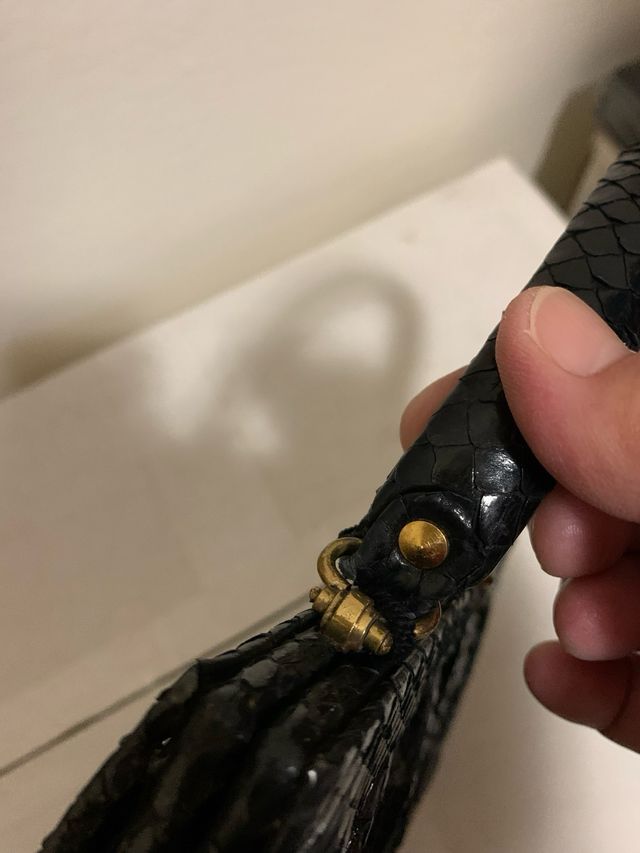 Borsetta pitone vintage anni '60 nera