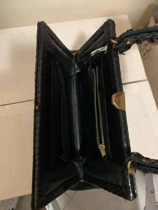 Borsetta pitone vintage anni '60 nera