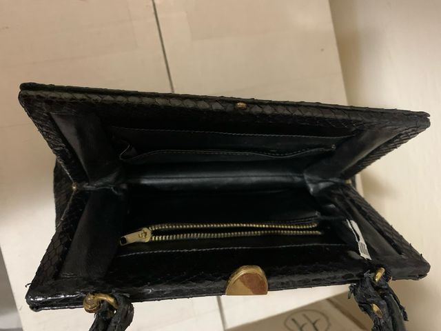 Borsetta pitone vintage anni '60 nera