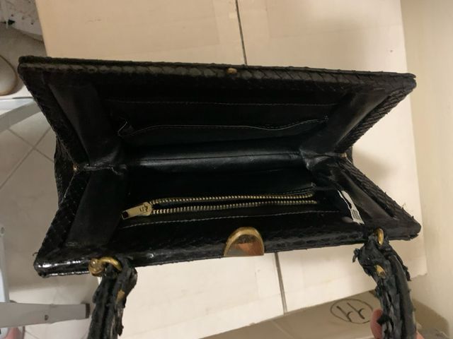Borsetta pitone vintage anni '60 nera