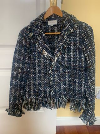 Chaqueta Springfield cuadros flecos Talla  más
