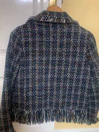 Chaqueta Springfield cuadros flecos Talla  más