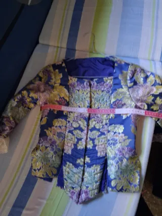 Traje Fallera Azul y Dorado