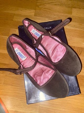 Bailarinas terciopelo marrón talla 37