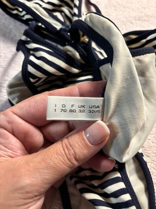 Bikini Moschino Rayas Azul y Blanco