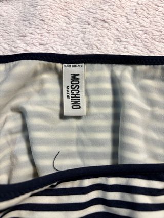 Bikini Moschino Rayas Azul y Blanco