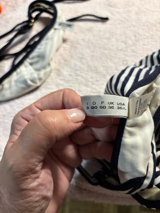 Bikini Moschino Rayas Azul y Blanco