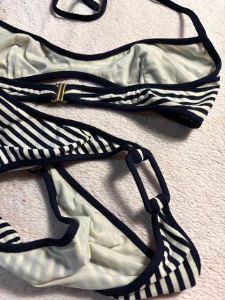 Bikini Moschino Rayas Azul y Blanco