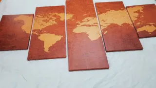 Cuadros de lienzo Mapamundi 160x80cm,