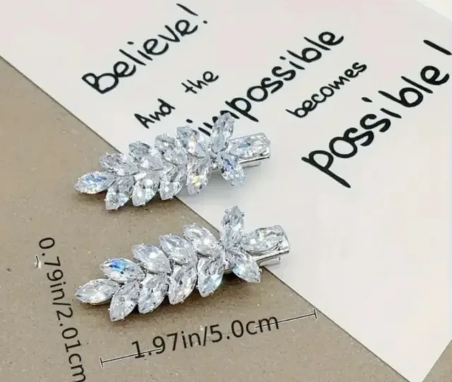 2 clips para el pelo de diamantes de imitación